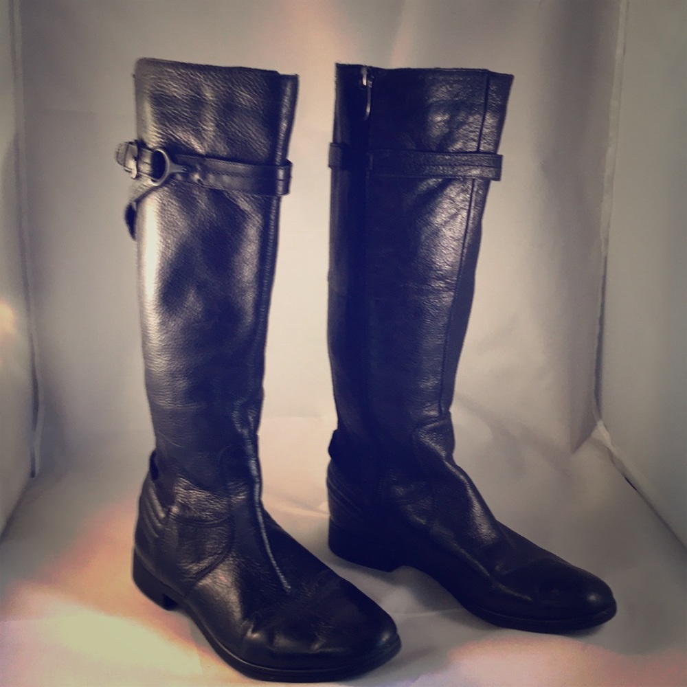 Earth black leather boots, size 7.